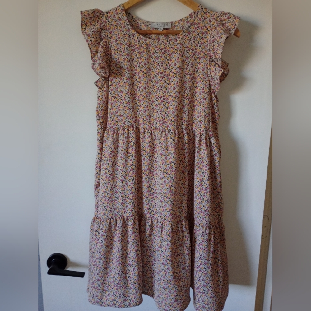 Hayden Los Angeles Prairie Cottage Floral Ruffle Dress Size Small